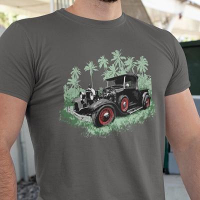 Klassisches Auto-T-Shirt mit schwarzem 30er Ford Truck, 1930 Hot Rod Unisex-T-Shirt