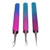 3pcs Blackhead Remover Tools with Stainless Steel Straight Head Curved Head Slant Tip Tweezer Clips