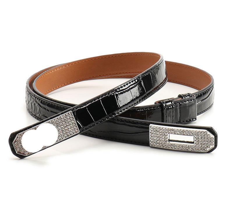 New Buckle Women s Belt Versatile Dress Jacket Decorative Belt Light Luxury Luxury Rhinestone Lock Buckle Belt