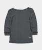 SOME PLACE Wrinkle Frill Point Boat Neck Semi-Slim 3/4 Long Sleeve T-Shirt_3 Colors
