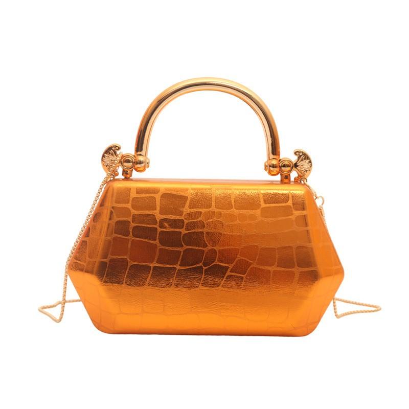 Stylish Chain Shoulder Bag Women Minimalist Evening Clutch Small Square Crossbody With Inner Pocket Zipper