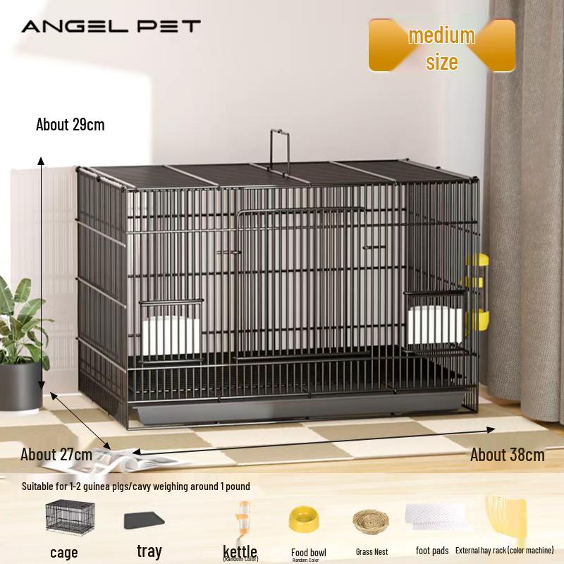 Indoor Guinea Pig Cage with Toilet, Anti-Spray Urine Protection, and Special Villa Design