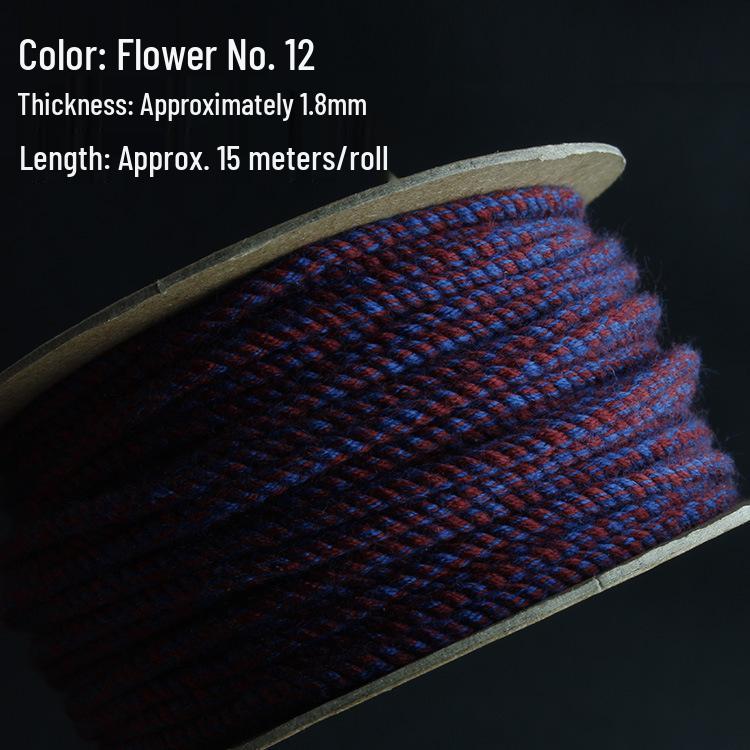 Multi-Color Hand-Twisted Cotton Rope for Beading and DIY Projects