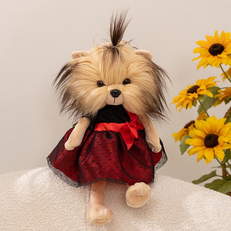 Levensechte Yorkshire Terriër Koppel Pluche Speelgoed Realistische Simulatie Gevuld Hond Hoge Kwaliteit Pluizige Huisdier Puppy Poppen Voor Alle Leeftijden 28cm