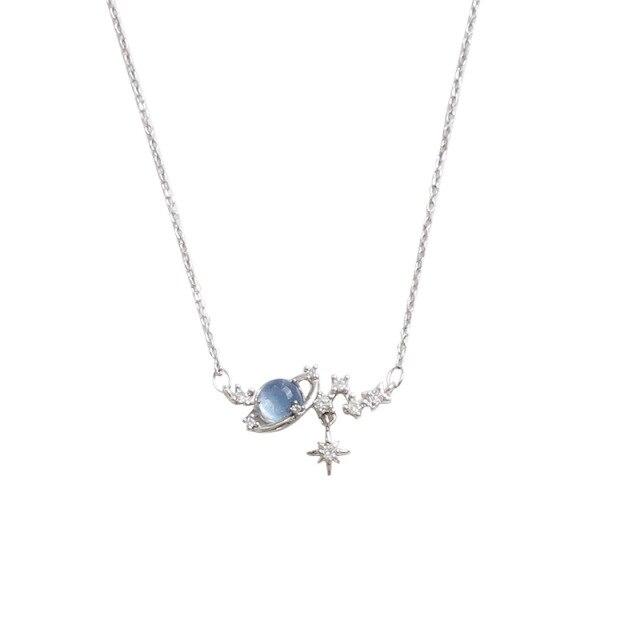 

Новое легкое роскошное женское ожерелье из стерлингового серебра 925 пробы с луной, цепочка на ключицу, серебряное ожерелье со звездой, подарок
