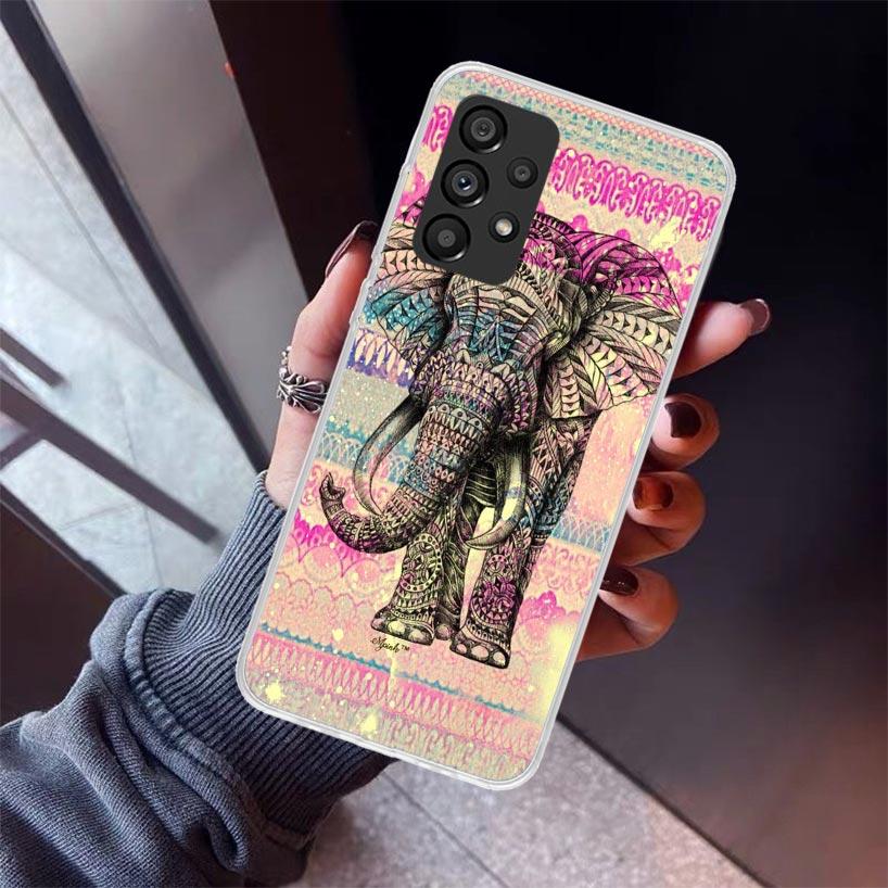 Elephant Mandala Aztec Phone Case For Samsung Galaxy A52 A51 A50S A32 A22 A12 A02S A72 A71 A31 A70 A30S Note 20 Ultra 10 Plus S1