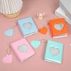 Stylish 3Inch Mini Photo Album with Heart Cutout PVC Cover and 32 Pocket Picture Binder Idol Photocard Collect Book