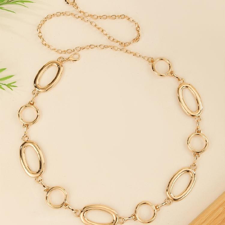 Fashionable Circular Metallic Waist Chain Belt For Women Seeking Unique And Elegant Accessories Formal Occasion Wear