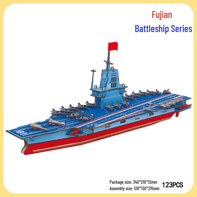 Handmade 3D Wooden Military Tank Model Puzzle for Children