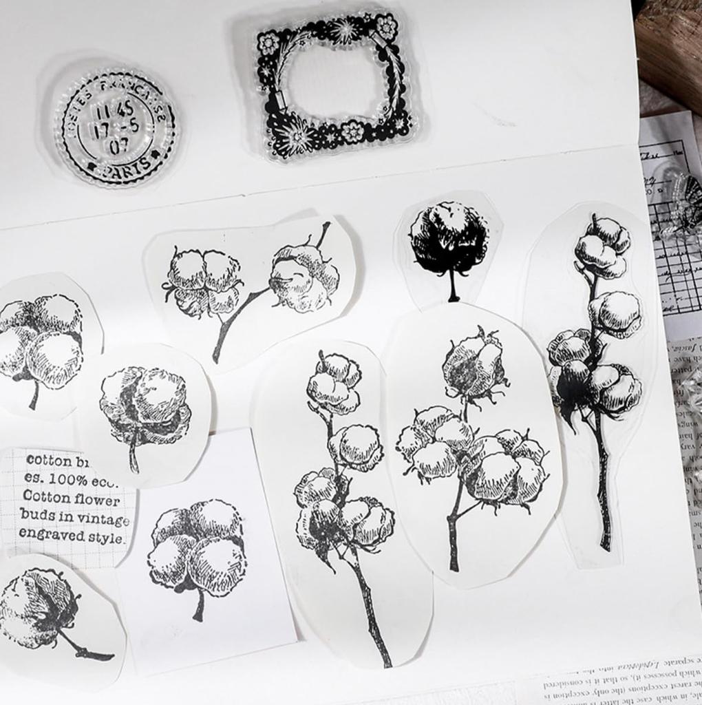 Donalee Stylish and Cute Clear Stamps for Rubber Transparent Silicone Collage Design Planners, Stamps, Stamps, Sheets, (Retro)