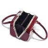 New bag bright leather with diamonds simple atmosphere women's bag multi-functional dinner handbag red small bag texture bags