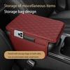Car Armrest Box Pad Height Increasing Cushion Soft Nappa Leather Storage Bag for Vehicle