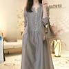 High-End Luxury French Loose V-Neck Embroidered Dress Women's Summer Youthful Skirt