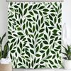 Smaragdgrüner Blatt-Duschvorhang, Moderner Abstrakter Palmenblatt-Tropischer Monstera-Badezimmervorhang Heimdekoration Mit Haken