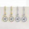 Fashion 925 Sterling Silver Round Zircon Long Pendant Earrings Niche Light Luxury High-end Women's JewelryGood Product