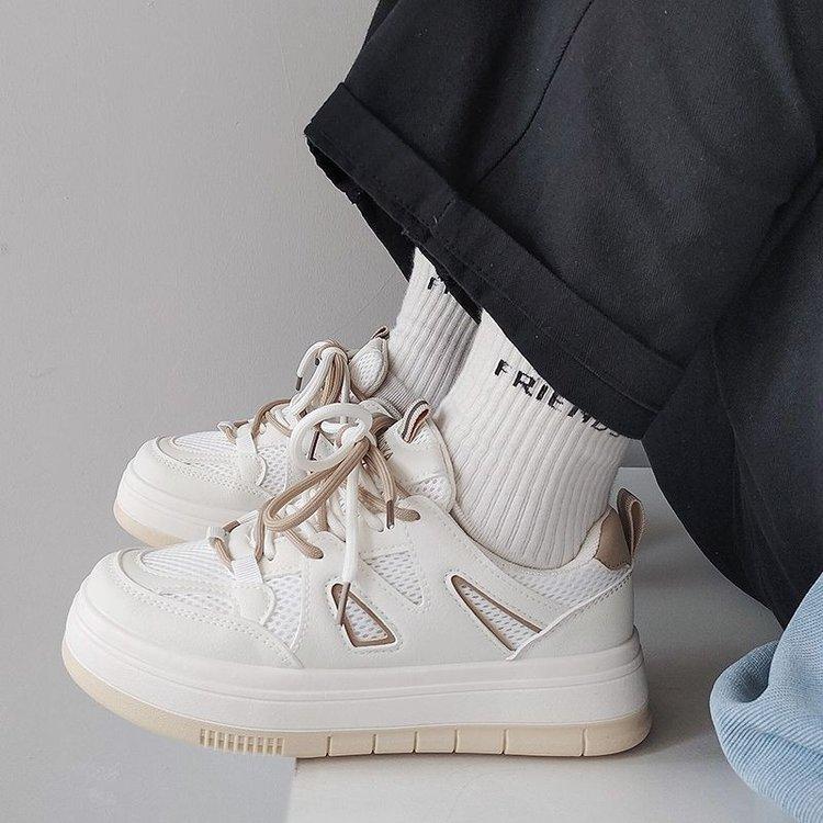 Board shoes women's 2025 spring new rubber muffin soft-soled women's shoes color matching small fresh green casual sports white shoes