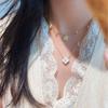 Treating Pool Natural Fritillary Four Leaf Flower Necklace Retro Light Luxury White High-End Flower Clavicle Chain
