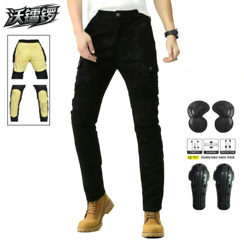 Mens Motorcycle Riding Jeans With Kevlar Reinforcement Tactical Workwear Protective Pants
