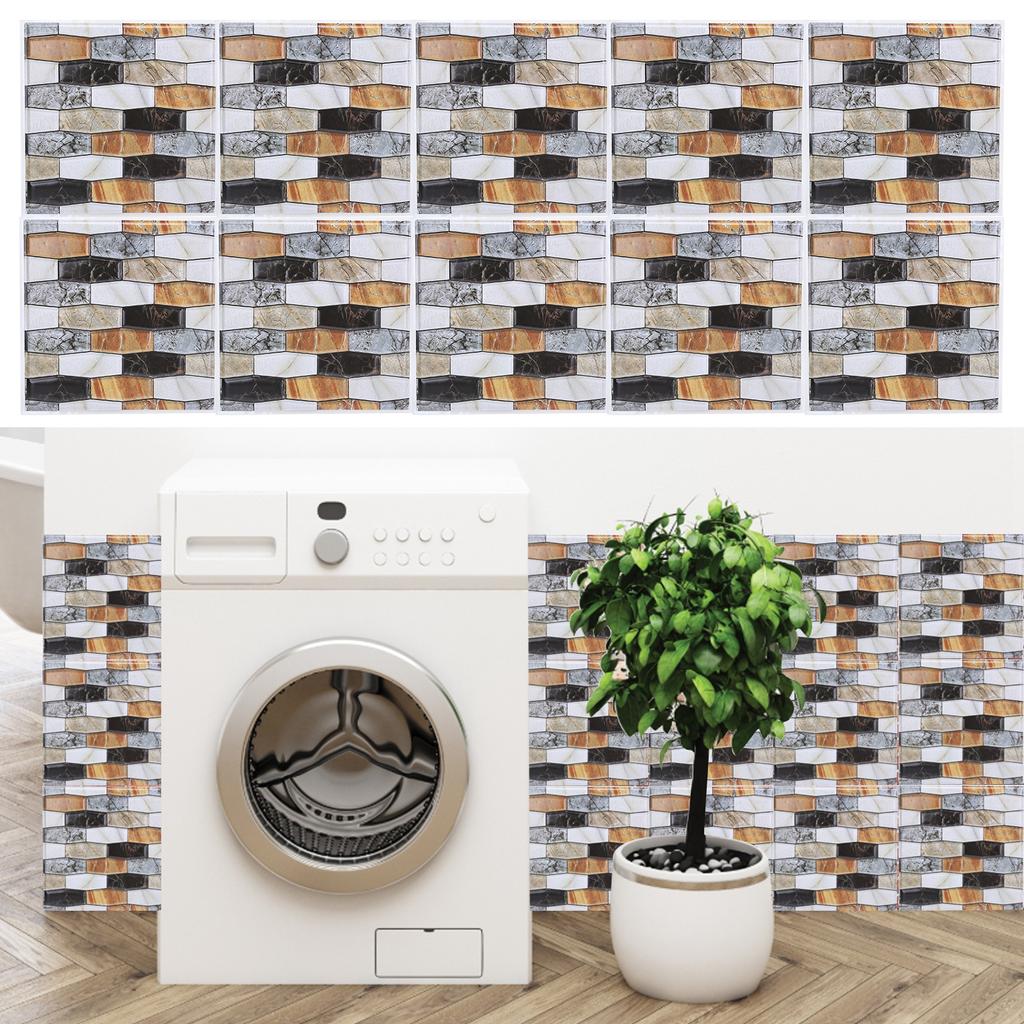 10PCS Self Adhesive Tile Sticker Anti Collision Wallpaper for Living Room Home Decoration