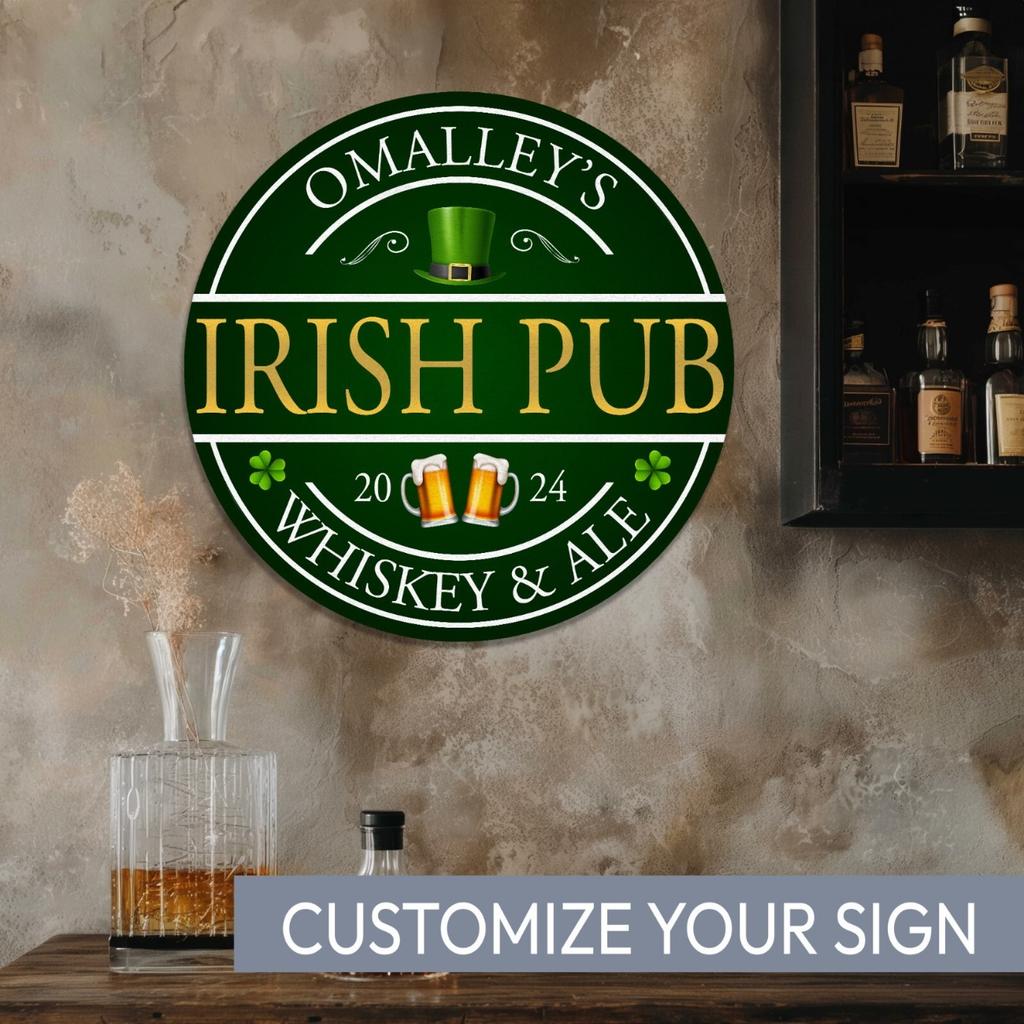 Personalized Irish Pub Metal Sign Wall Decor St Patrick Day Decoration