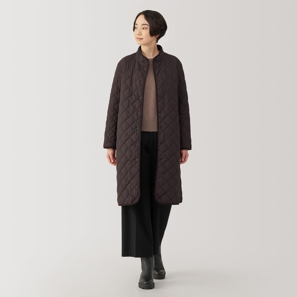 MUJI Washable Quilted Dark Size M Women's Coat, Brown, (BD0YVA4A)