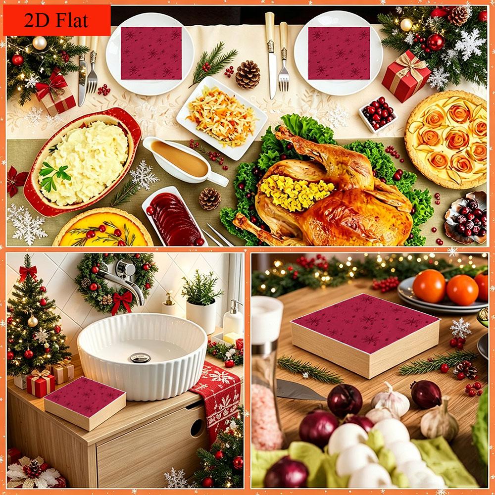 20pcs Disposable Napkins with Snowflake Pattern Print for Wedding,Parties,and Daily Use for Thanksgiving Fall Christmas Table Decoration