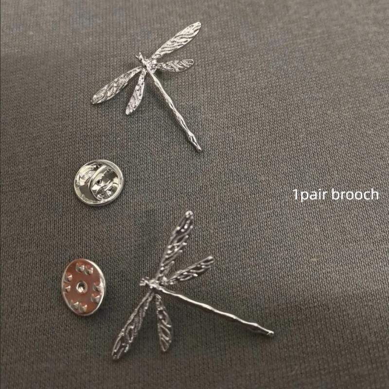 Vintage Delicate Dragonfly Earrings Brooch Pin For Women Girls Fashion Jewelry Party Office Casual Clothes Jewelry Gift