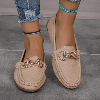 Damenschuhe 2024 Heißer Verkauf Flache Damenschuhe Mode Metalldekoration Tägliche Flats Damen Hoch Neu Übergröße Flach Niedrige Absätze