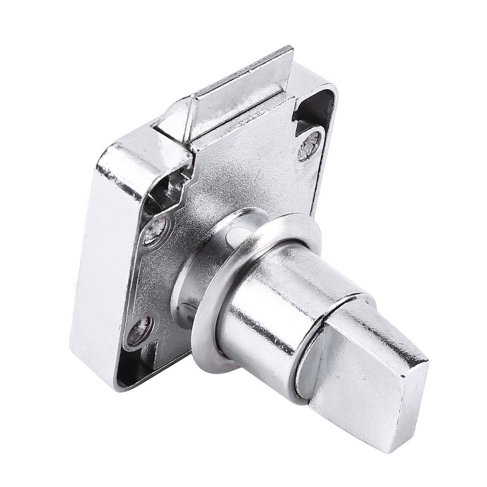 19mm x 22mm Cylinder Metal Square Base Drawer Lock Locker Silver Tone w 2 Keys