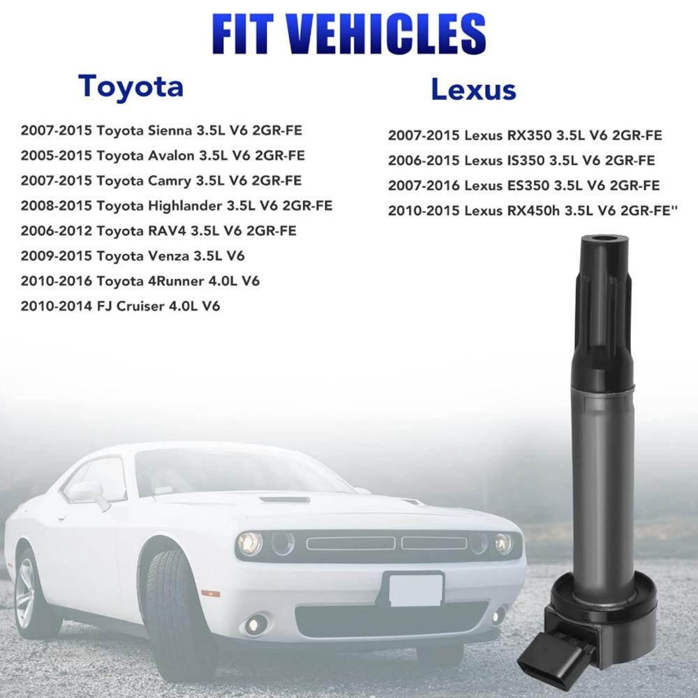 6-Piece Ignition Coil & Spark Plug Set for Toyota Lexus 3.5L V6 RX350
