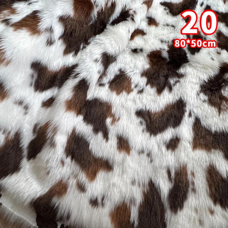 Deer Animal Leopard Printing Plush Imitation Mink Fur Fabric for DIY Coats Toys
