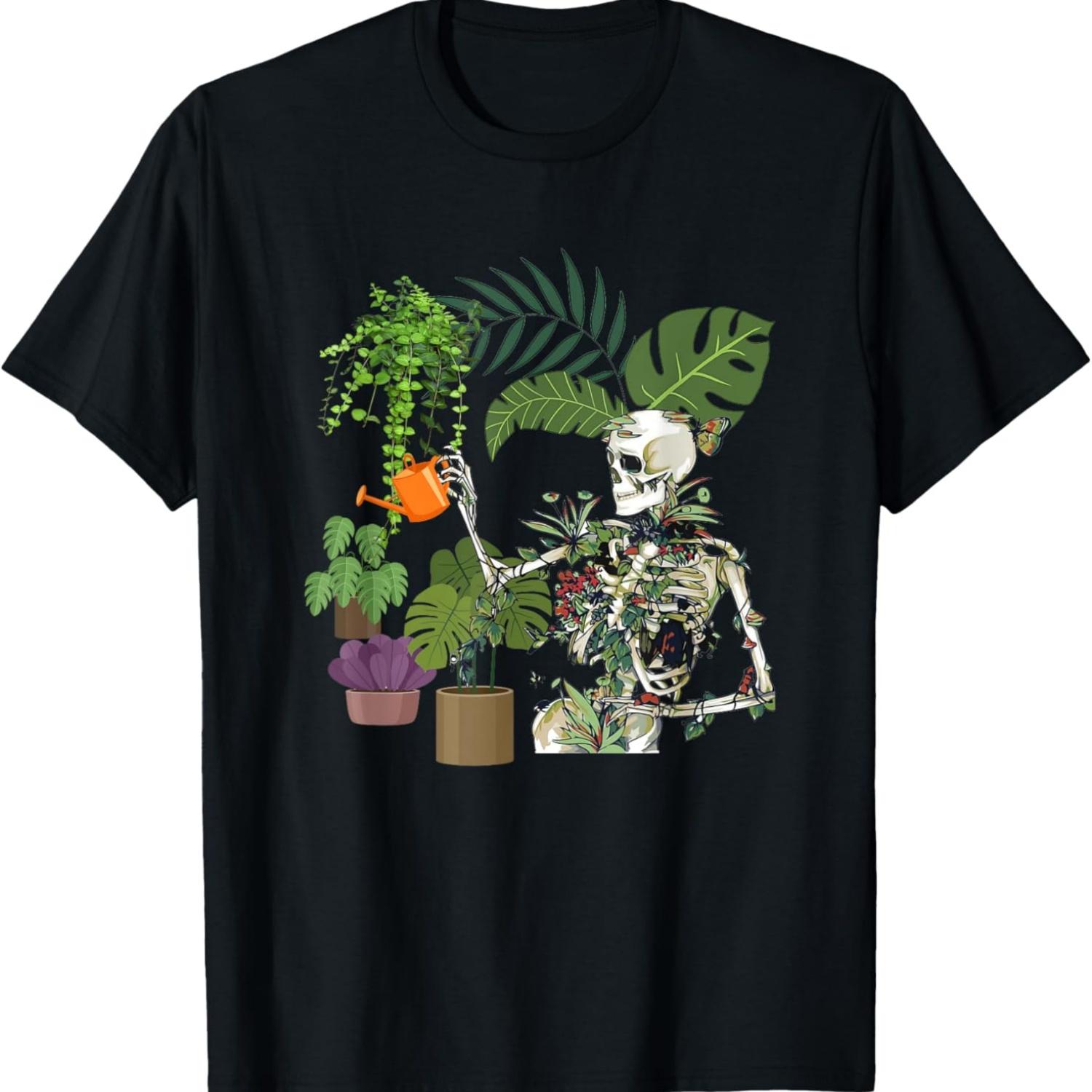 

Skeleton Water Plant You Make Me Feel Alive Gardening Plant T-Shirt S чёрный