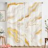 2pcs,2D Plane Printing Minimalist Curtains Golden Swirling Strokes Polyester (without Rod) Gifts Use for Bedroom, Living Room,