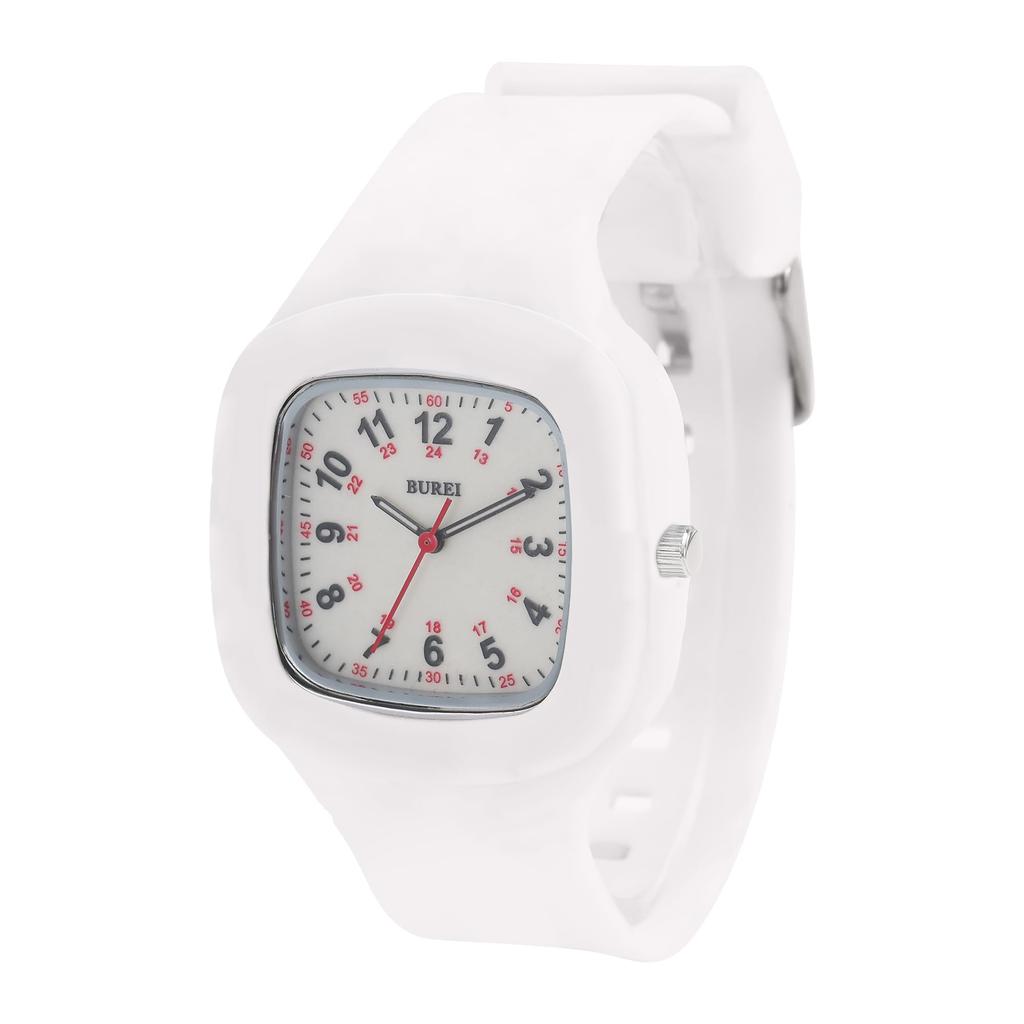 BUREI Analog Quartz Watch with Waterproof Luminous Display and Square Popular and Stylish Nurse Watch for and Medical A Great Gift for Nurses Women's