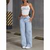Spring 2026 New Casual American Style Long Pants Women's Fashion Loose Straight Wide-leg Denim Trousers Streetwear Causal Jeans