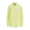Polo Ss24 Pony Logo Embroidered Long Sleeve Linen Shirt Women Shirts Lemon-Yellow 211780617-002