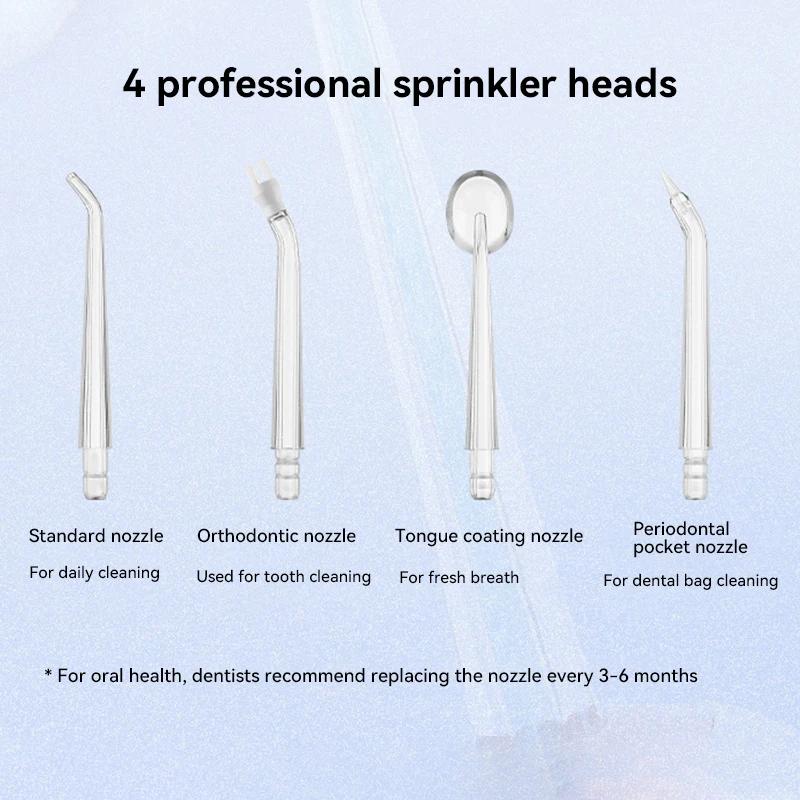 Electric 3 Mode Water Flosser Portable Mouthwash Rechargeable Toothbrush 4 Nozzles 240ml Large Water Tank IPX7 Waterproof Gifts