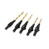 5PCS Countersunk Woodworking Drill Bit Set Drill Guide Holes for Screw Sizes #6 #8 #10 #12 #14 High Precision Tools