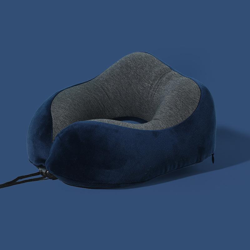 Memory cotton u-shaped pillow slow rebound nap neck pillow, can store travel aircraft neck pillow