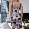 Sexy Spaghetti Strap V-Neck Nightdress Women Nightie Summer Loose Cotton Nightgown Female Cute Print Sleep Dress Light Sleepwear