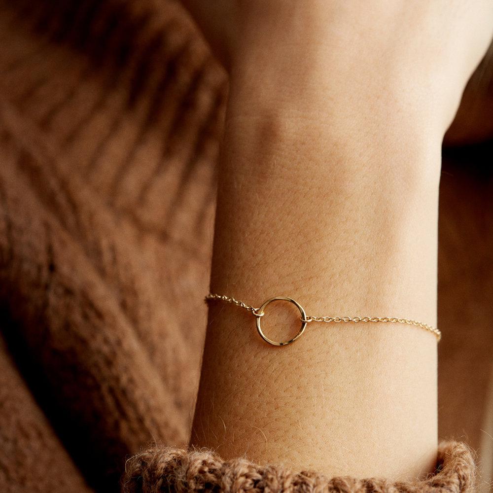 Stainless Steel Hollow Circle Bracelet for Women - Classic Design
