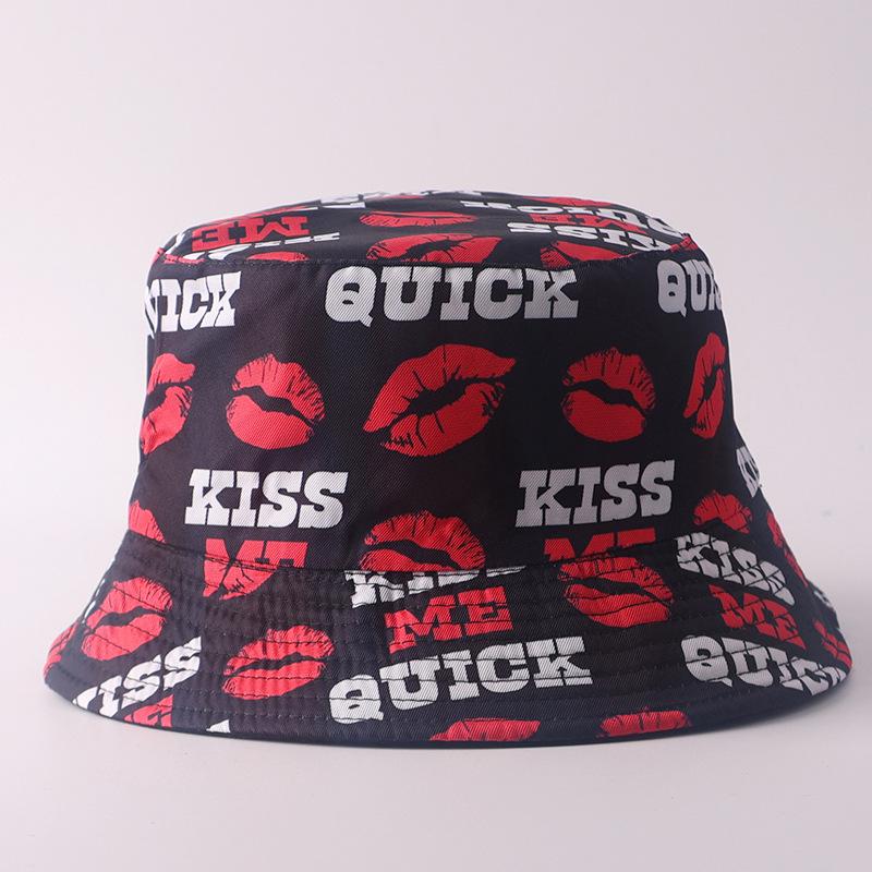 Digital printing small edge bucket hat spring and summer double-sided can wear outdoor sunshade basin hat spot