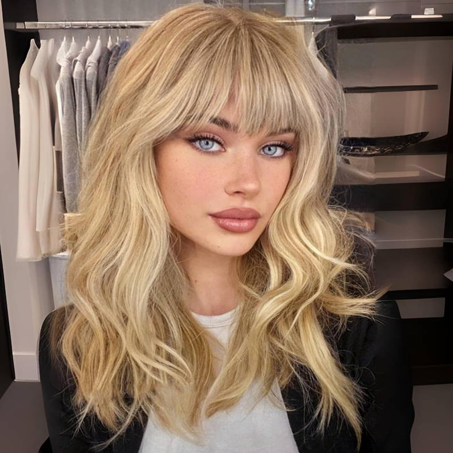 Кудрявый парик боб с челкой, короткие волнистые парики для женщин, синтетические термостойкие парики боб-стиль 46cm