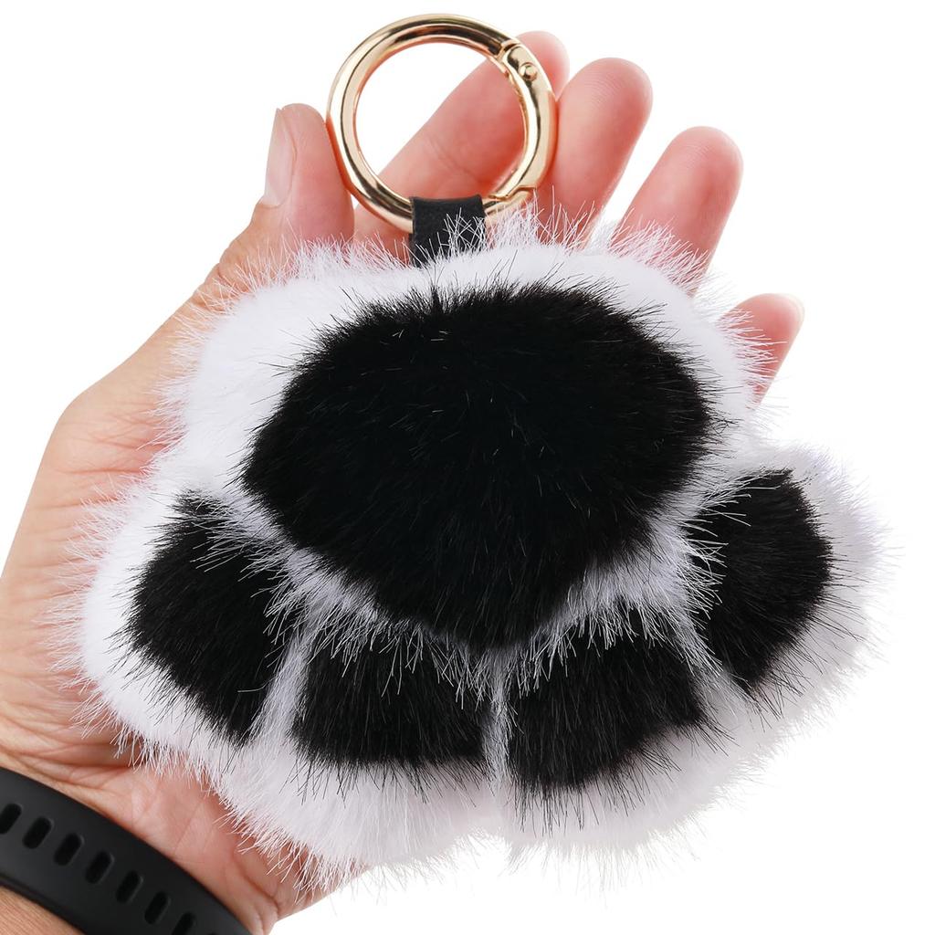Looking Cat Key Holder, Paw Cat Trace, Plush, Fluffy, Women's Birthday Gift, Super Cute, Car Bag Accessory