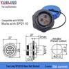 Weipu SP21 IP68 Waterproof 3-Core Aviation Plug with Rear Nut, 9-Pin Solder Connection.