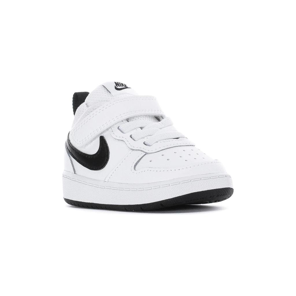 (TD) Nike Court Borough Low 2 'White Black' Baby BQ5453-104