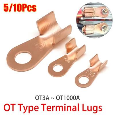 5/10 Stück 10A-400A OT Drahtösenklemme Crimp Kupfer OT Ösen Ring Crimp Elektrisches Zubehör
