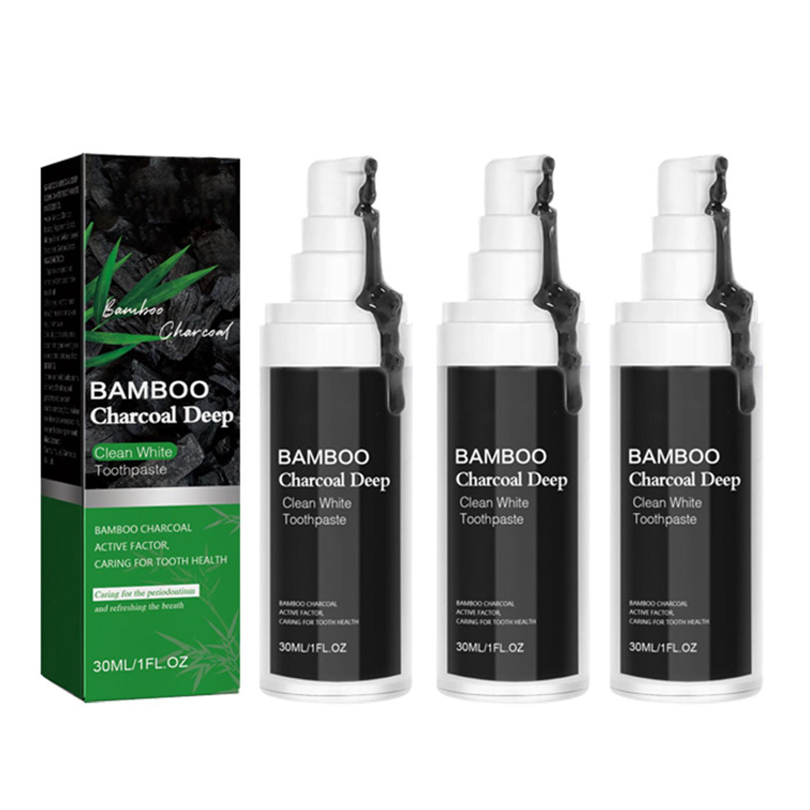 

Bamboo Charcoal Whitening Toothpaste For Teeth Whitening,Support Gum Health And Teeth Cleaning,Teeth Stain Removal Toothpaste 3PCS