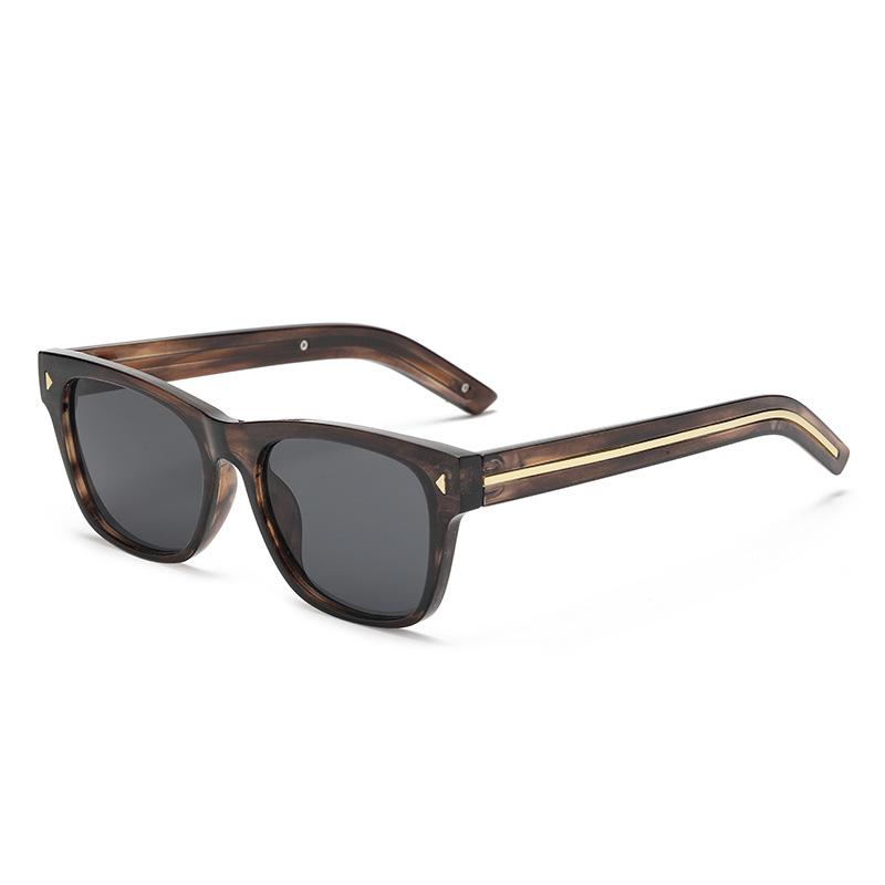 New luxury fashion square hip-hop men's sunglasses Pu family vacation photo cool women's sunglasses