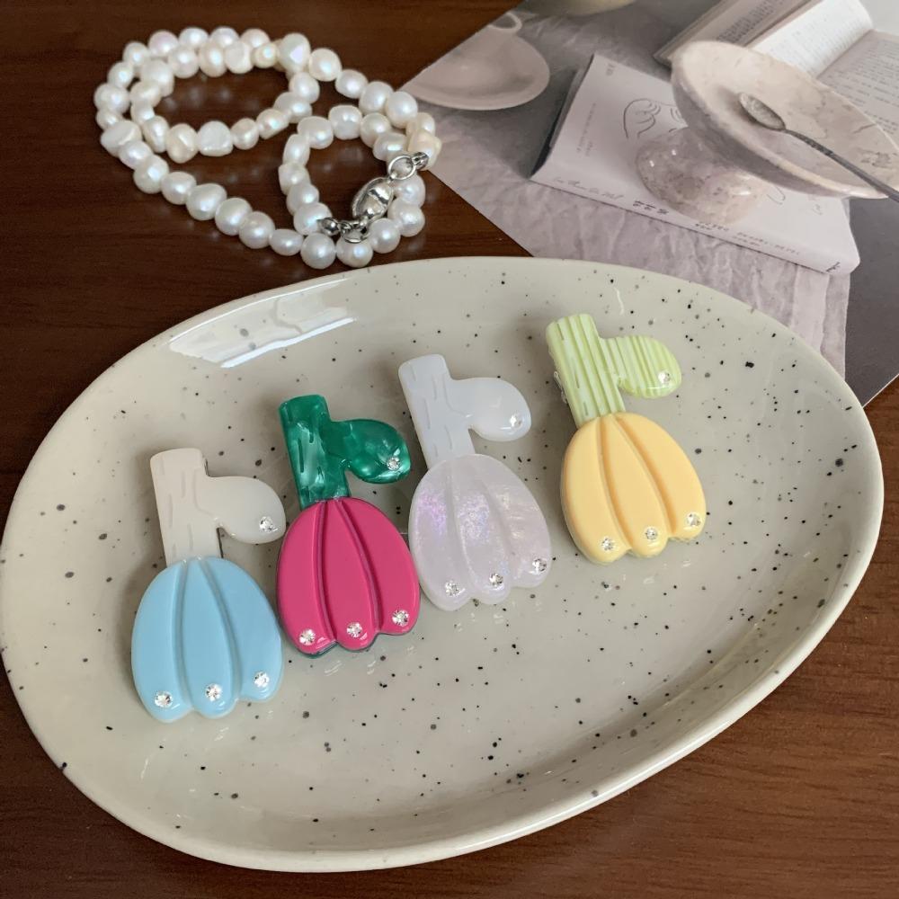 Rhinestone Acetic Acid Hairpin Korean Style Flower Barrette Cute Tulip Hair Clip Girl